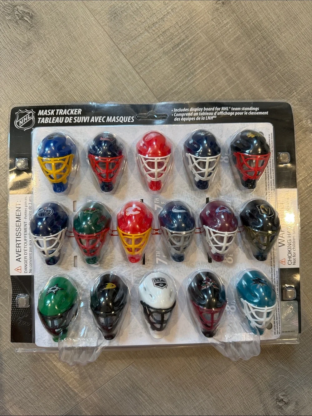 NHL Mini Mask Tracker Set - Blue Red White Yellow Green Black Teal